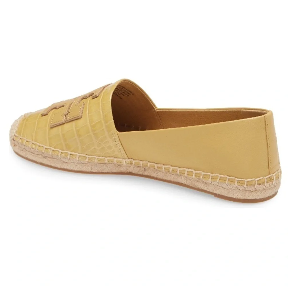 NEW Tory Burch  gold yellow croc embossed Espadrilles Size: 9.5